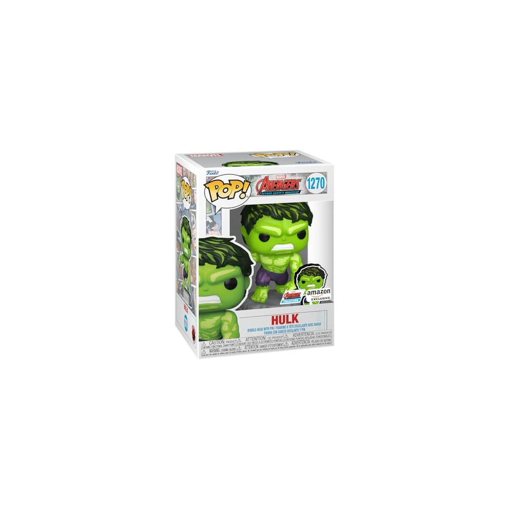 POP! Marvel: A60- Comic Hulk With Enamel Pin - Marvel Comics - Amazon Exclusive - Collectable Vinyl Figure - Gift Idea - Official Merchandise - Toys