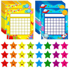 66er-Pack Klassenzimmer-Incentive-Charts in 2 Designs mit 2024-Sternaufklebern