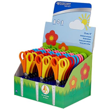 E-2150S Kids Scissor Witch cm-Scale, Blunt tip, 5"/13 cm, 30 pcs. Assorted, Right- and lefthanded use