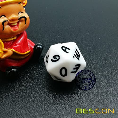 Bescon Ζαριά Αλφαβήτου 20 Προσώπων A-T Κεφαλαία, 20 Πλευρές Ζαριών, 3τμχ ανά Σετ 2
