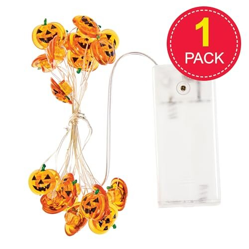 FX642 Pumpkin Led String Lights - 1 string, String Lights for Halloween Decorations and Craft Kits 1
