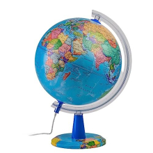 26cm Illuminated Globe - English Map - Modern Political World globe - Educational/Geographic/Desktop Decoration