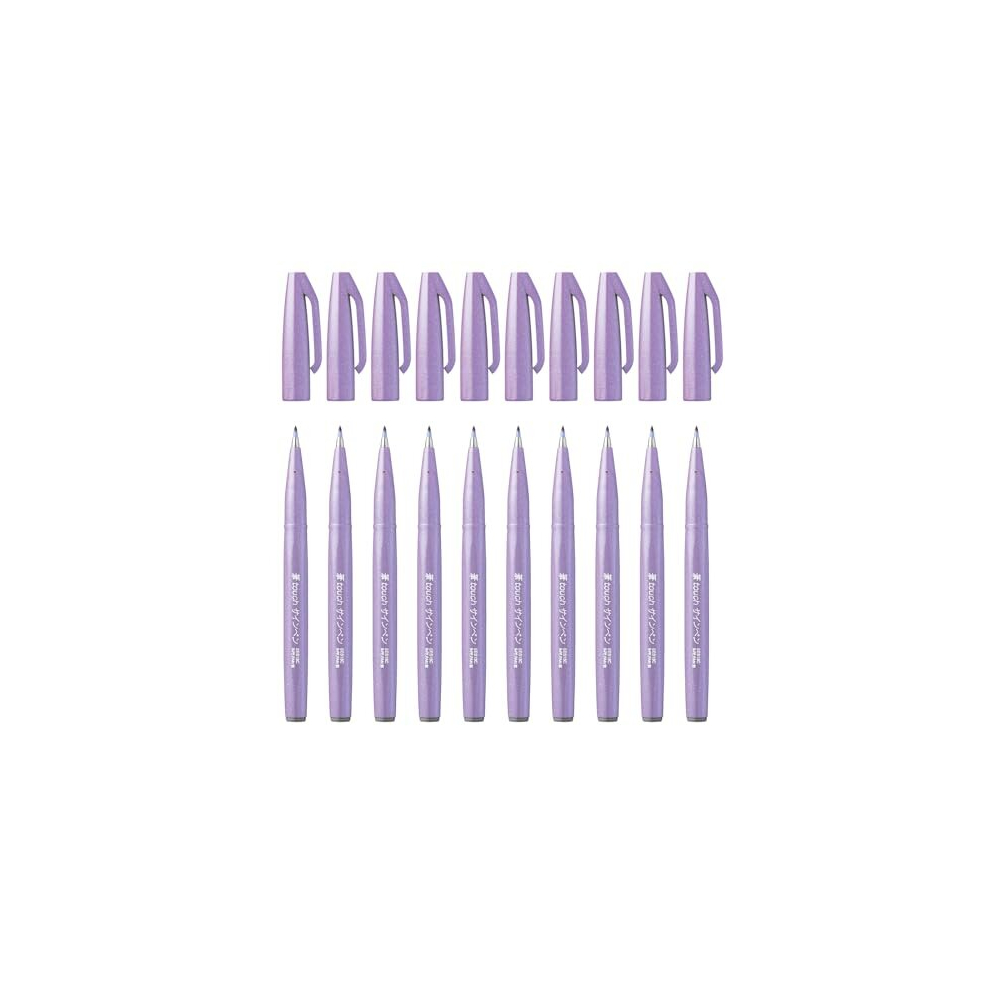 SES15C-V3X Brush Sign Pen Light Purple Fibre Pen Brush Like Tip Pack of 10