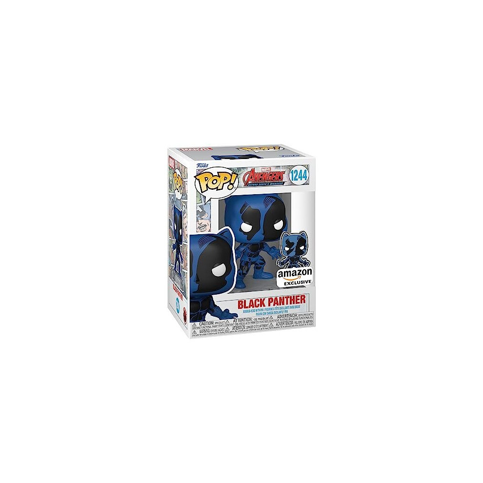 POP! Marvel: A60- Comic Black Panther With Enamel Pin - Marvel Comics - Amazon Exclusive - Collectable Vinyl Figure - Gift Idea - Official Merchandise