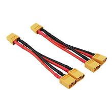 2pcs XT60 2-Male to 1-Female Parallel Adapter Wire Cable 14awg 3.93inch for RC LiPO Battery(pack of 2)