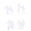 100pcs 1:300 Scale White Unpainted Model Figure Train Passenger DIY Paint 3