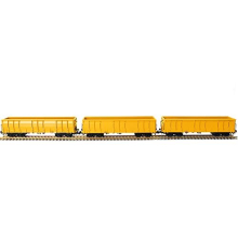 3pcs HO Gauge 1:87 Open Gondola Car Yellow Rolling Stock Railway Wagons