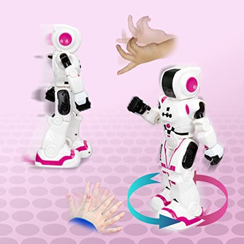 380838 Sophie Interactive Motion Sensor Kids Remote Control Programmable Smart Robot Toys, White/Pink 2