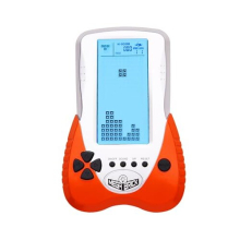 Retro Block Brick Game Console Large Screen Blue Backlight Brightness can be Adjusted Build in 23 Game Compatible with Lithium Battery/AAA Batteries