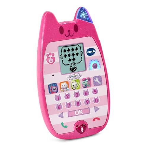Gabby&#039;s Dollhouse A Meow-Zing Phone, Official Gabby&#039;s Dollhouse Toy, Interactive Role Play Phone, Toy Phone with Voice Activation, Ringtones &amp; Games,