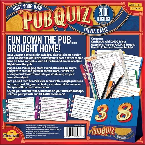 Host Your Own Pub Quiz | 2000 Trivia Questions - Board Game 1