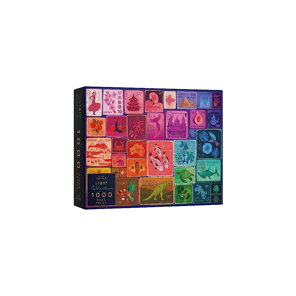 Elena Essex 1000 Piece Jigsaw Puzzles For Adults - Stamp Collection | Jigsaw Puzzle | Jigsaw Puzzles For Adults 1000 | Colourful Rainbow Gradient Puzzle | Jigsaw