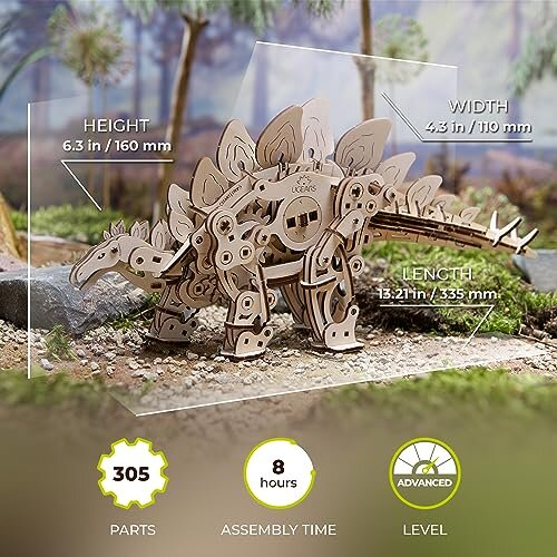 Stegosaurus - Ugears - Puzzle 3D en bois 1