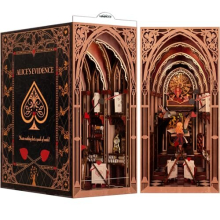 Book Nook Kit, DIY Dollhouse Booknook Miniature Kit, MiniCity 3D Wooden Puzzle Bookshelf Insert Decor Creativity Bookends Model Kits Plus Version with