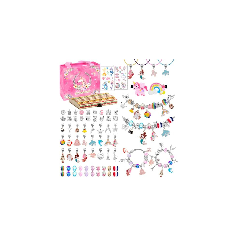 Gifts for Kids Teenage Girls, Bracelet Making Kit Toys for 5 6 7 8 9 10 11 12 Year Old Girls Jewellery Making Kit Gifts for Girls Age 6 7 8 9 10 11