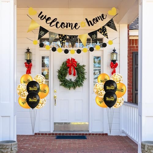 Welcome Home Decorations Black Gold Welcome Home Balloon Welcome Home Banner Welcome Home 0183