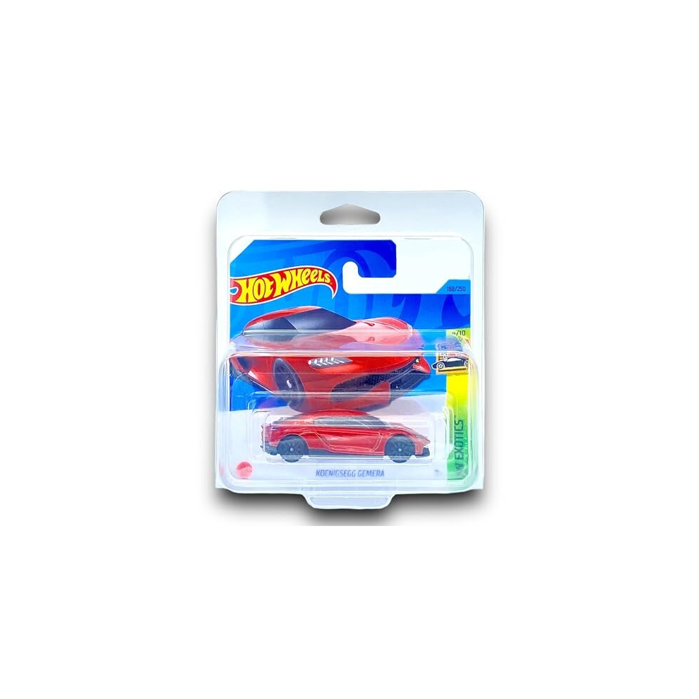 Hot Wheels Koenigsegg Gemera (Red) 4/10 Hw Exotics - 2023-188/250 (Short Card) - Comes In A Klas Car Keeper Short Card Protector Case - Hkk56