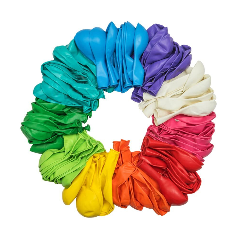 50 Biodegradable Balloons Multicoloured Balloons In 10 Colours.12 Inch Large Eco Friendly Balloons. Perfect As Kids Party Balloons, Baby Shower,