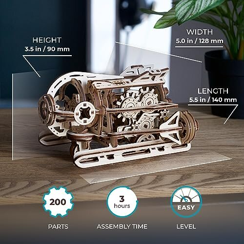 Maquete de madeira: Mini submarino Steampunk 1