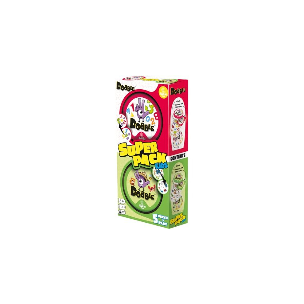 | Dobble Super Pack Kids (123 + Animals) | Family Card Game | Ages 4+ | 2-5 Players | 10 Minutes Playing Time