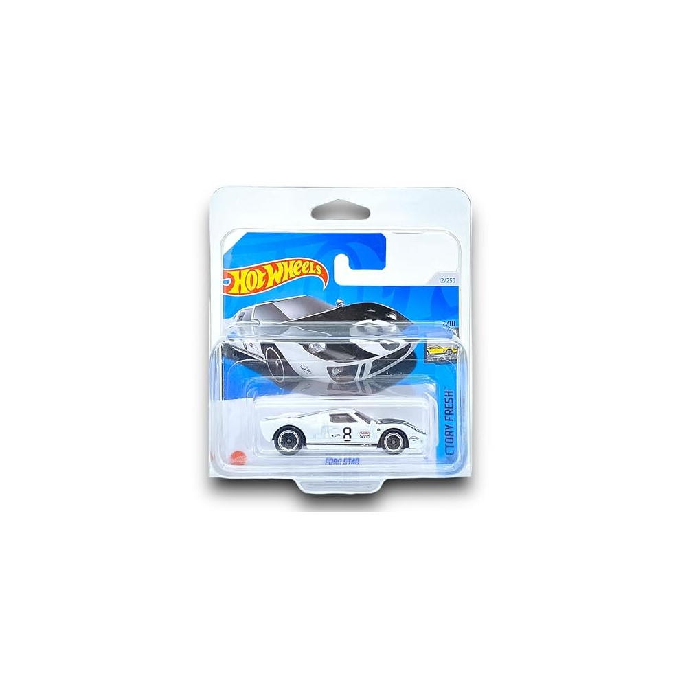 Ford GT40 (Whie & Black) 2/10 Factory Fresh - 2024-12/250 (Short Card) - COMES IN A KLAS CAR KEEPER SHORT CARD PROTECTOR CASE - HTC51