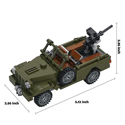 Military Vehicle Building Sets WW2 Army Truck Building Kit With Weapons ...