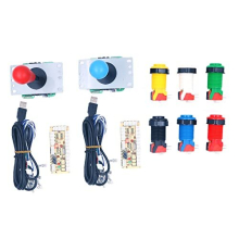 2 Player Arcade Controller 8 Way Joystick Arcade DIY Kit Parts USB Encoder to PC Games 6x American Style Standard Arcade Buttons Switchable Happ Type