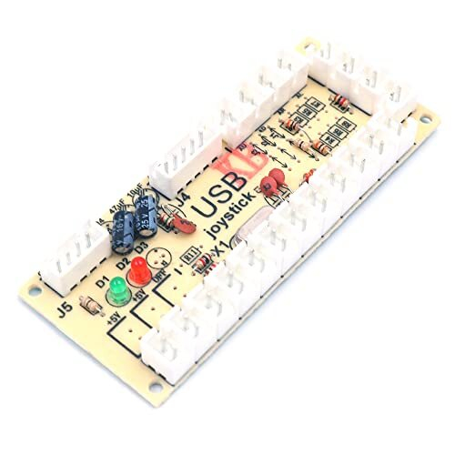 2 Player Arcade Controller 8 Way Joystick Arcade DIY Kit Parts USB Encoder to PC Games 6x American Style Standard Arcade Buttons Switchable Happ Type 2