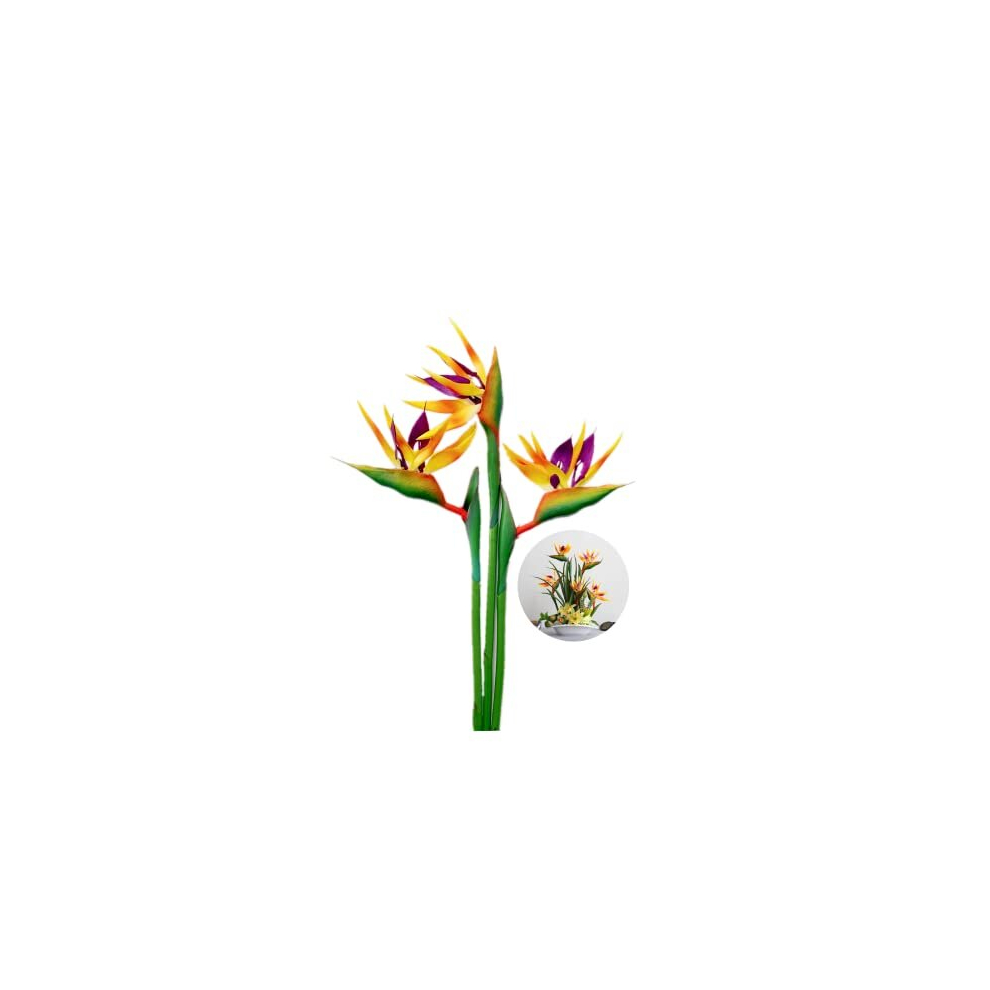3 Pcs Large Bird of Paradise 29" Permanent Flower,Strelitzia Imitating Tropical Plants,Flower Part is Made of Soft Rubber PU,Artificial Flower Plants