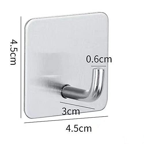 Set of 6 no-Drill self Adhesive Hooks – Stainless-Steel Stick on Hooks, Hooks  for Hanging Towels, Hooks Stick on Bathroom Walls, Sticky Hooks on OnBuy