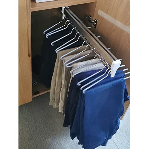 Pull Out Clothes Rail 30-80cm, Steel Extendable Closet Rod For