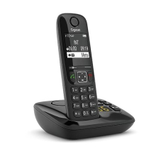 AS690A Easy to Use Cordless DECT Home Digital Telephone with Answering Machine, Speakerphone, Nuisance Call Block - Black/Grey (Single Pack)