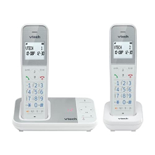 XS1051 2-Handset DECT Cordless Phone. AntiBacterial Plastic with Call Block, Answering Machine, Caller ID/Call Waiting, Volume Booster, Handsfree,