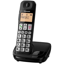 KX-TGE110E Big Button Single DECT Cordless Telephone with Nuisance Call Blocker & LCD Display (Single Handset Pack) - Black