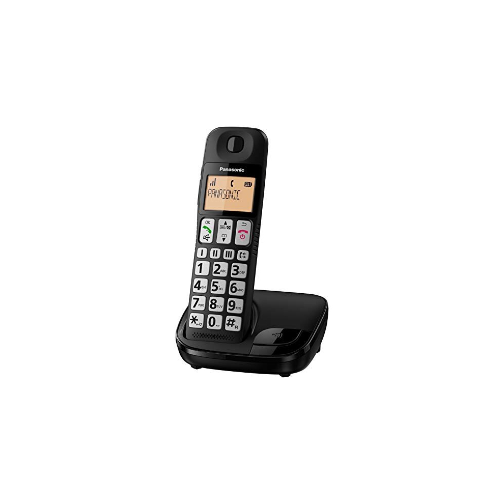 KX-TGE110E Big Button Single DECT Cordless Telephone With Nuisance Call Blocker & LCD Display (Single Handset Pack) - Black