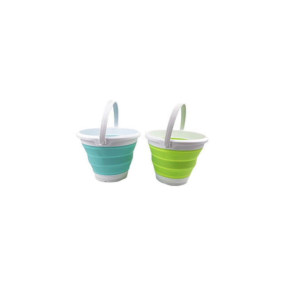 Photos - Waste Bin 5.5L Set of 2 Collapsible Plastic Bucket - Foldable Round Tub - Portable Fishing Water Pail - Space Saving Outdoor Waterpot.