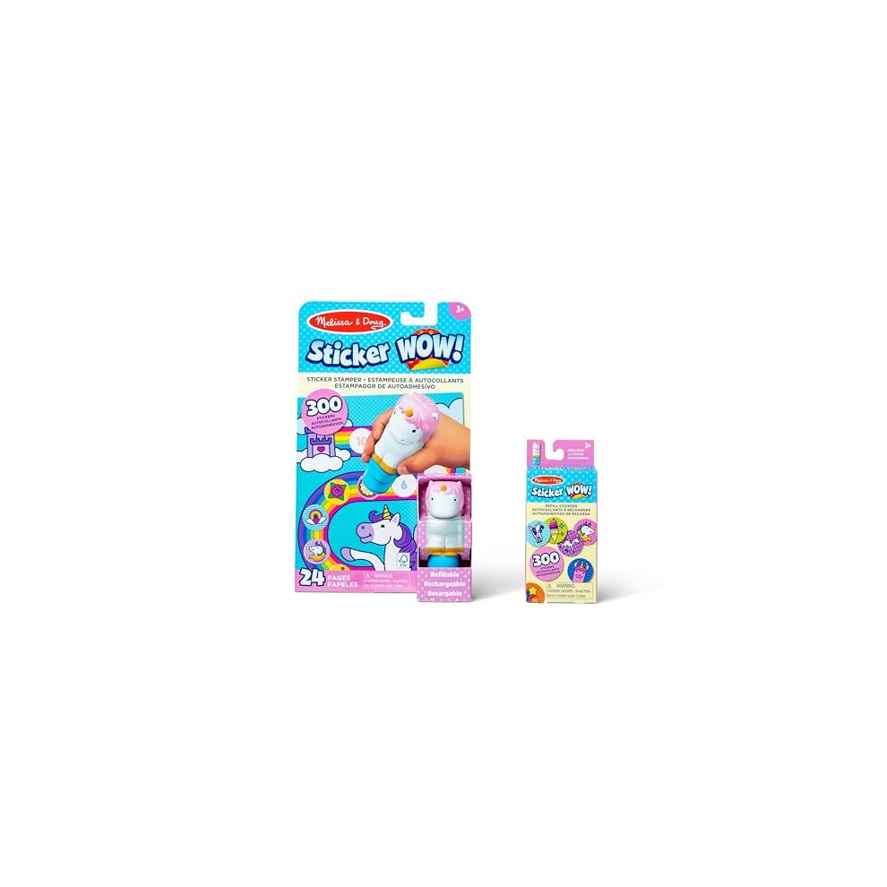 Sticker WOW Unicorn Bundle: Sticker Stamper, 24-Page Activity Pad, 600 Total Stickers, Arts and Crafts Fidget Toy Collectible Character