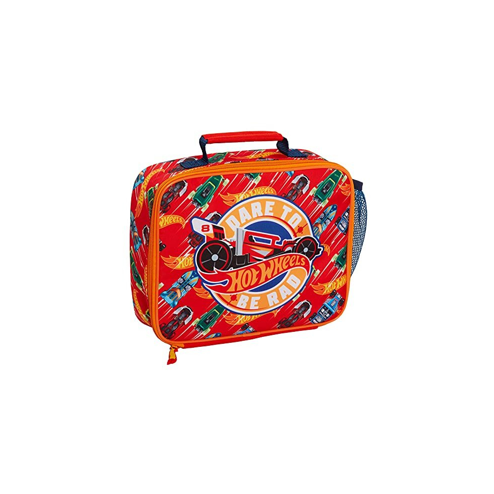Hot Wheels Lunch Bag For Kids Cars Lunch Box School Travel Insulated Lunchbag With Drinks Holder