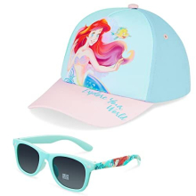 Stitch Baseball Cap and Kids Sunglasses for Girls 100% UV Protection Summer Accessories Set One Size Adjustable Hat Frozen The Little Mermaid Stitch