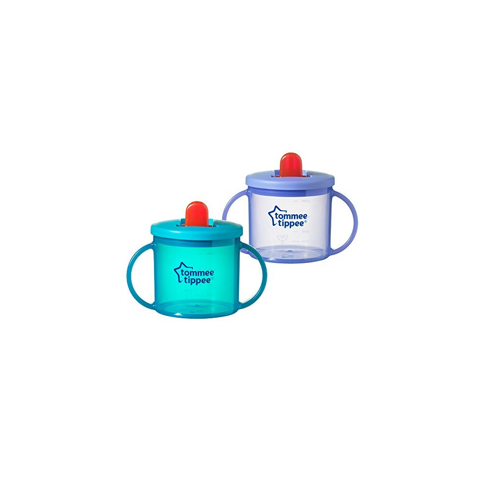 Free Flow Trainer Cup With Handles, Bpa-Free, 6Oz, 2 Count (Designs May Vary) Tommee Tippee
