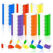 600 Pcs Colored Paper Wristbands Neon Wrist Bands Waterproof Hand Bands for Events Party, 3/4 Inch Lightweight Concert Wristbands Adhesive Wristbands