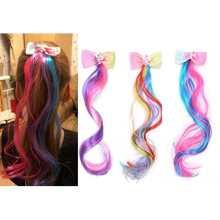 Hair Pieces Twist Braid,3 PCS Kids Hair Extensions for Girls Coloured Hair Pieces Braided Hair Tie Band Hair Extension Accessories Braided Synthetic