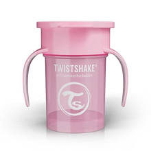 360 Cup Leak-Proof Sippy Cup 230 ml, Toddler Trainer Cup with 360 Drinking Rim, Ergonomic Learning Cup, from 6 Months, BPA Free, Pastel Pink