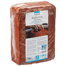 6 8073 005, Pottery Clay, Unfired, 5 kg in Terracotta, Smooth and Easy to Use, Without Fireclay Content, Air-Hardening and Flammable, Suitable for