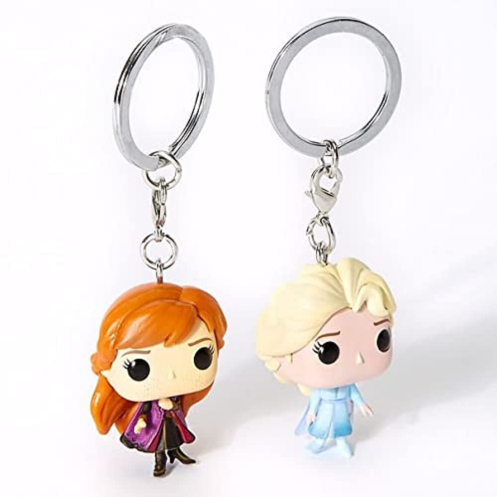 POP! Keychain: Disney Frozen 2-2pk - Anna and Elsa Novelty Keyring - Collectable Mini Figure - Stocking Filler - Gift Idea - Official Merchandise -