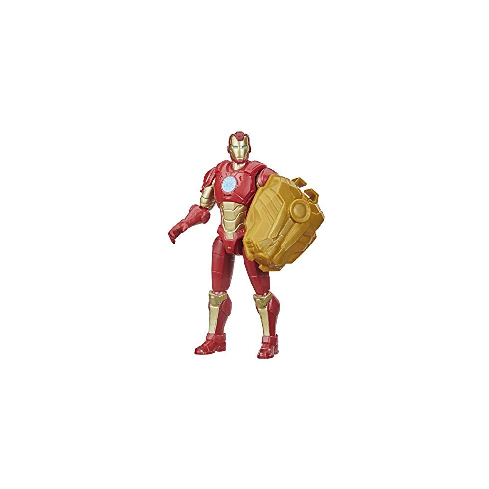 Avengers Marvel Mech Strike 15-Cm-Scale Action Figure Toy Iron Man And Battle Accessory, For Children Aged 4 And Up,Black
