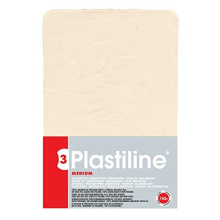 Plastiline 7155T - Plastiline Plate - Modeling Dough, High Precision - Modeling, Sculpting, Molding - Hardness 3 (medium) - 750g - Ivory color. Made