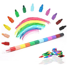 ICEPAPA, 15 PCS Crayons for Kids, Stacked Colouring Crayons, Perfect as Party Bag Fillers for Kids, Stocking Fillers Kids Birthday Parties, School