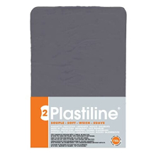 Plastiline 7750T - Plastiline Plate - Modeling Dough, High Precision - Modeling, Sculpting, Molding - Hardness 2 (soft) - 750g - Dark gray shade. Made