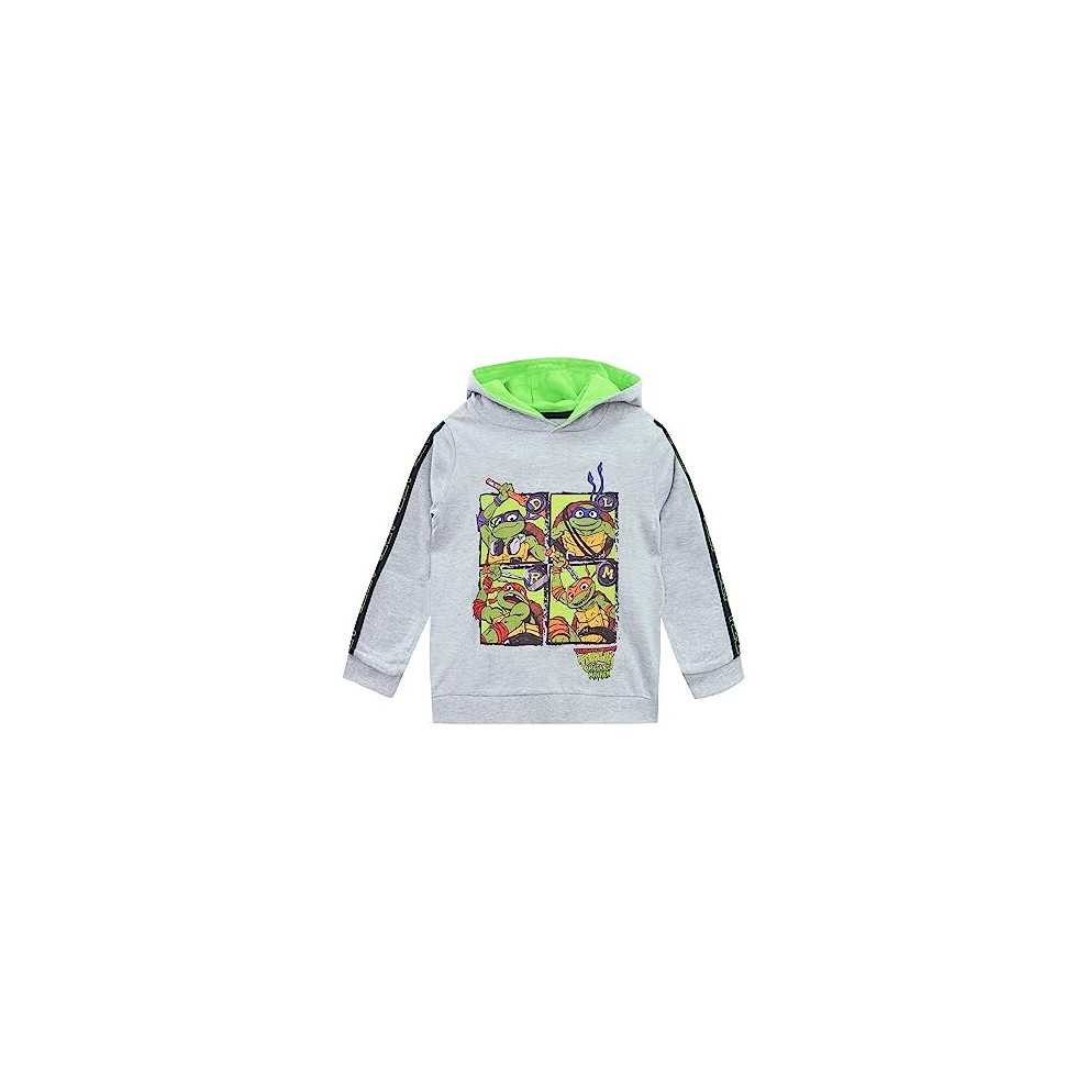 Teenage Mutant Ninja Turtles Boys Hoodie | Leonardo, Donatello, Raphael, And Michelangelo Kids Hoodie | 11-12 Years | Official Tmnt Merchandise Grey